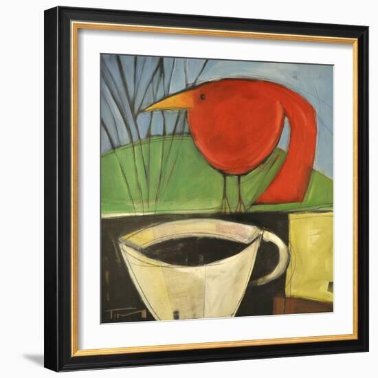 Coffee and Red Bird-Tim Nyberg-Framed Premium Giclee Print