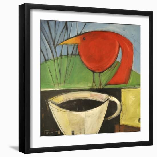 Coffee and Red Bird-Tim Nyberg-Framed Giclee Print