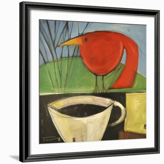 Coffee and Red Bird-Tim Nyberg-Framed Giclee Print