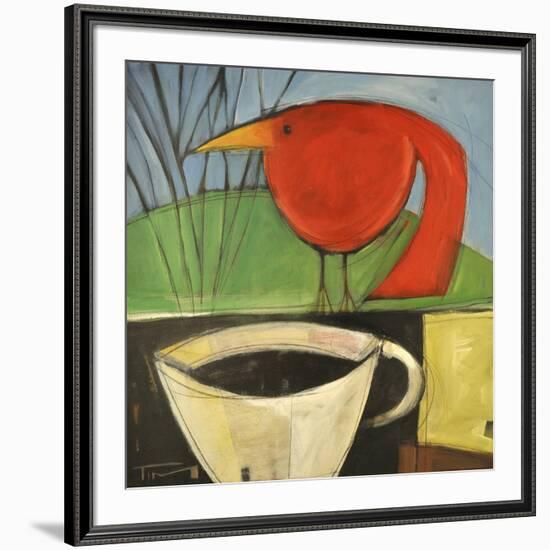 Coffee and Red Bird-Tim Nyberg-Framed Giclee Print