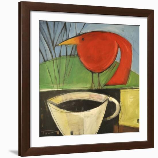 Coffee and Red Bird-Tim Nyberg-Framed Giclee Print