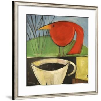 Coffee and Red Bird-Tim Nyberg-Framed Giclee Print