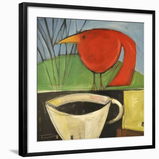 Coffee and Red Bird-Tim Nyberg-Framed Giclee Print