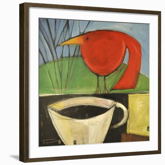 Coffee and Red Bird-Tim Nyberg-Framed Giclee Print