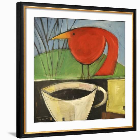 Coffee and Red Bird-Tim Nyberg-Framed Giclee Print