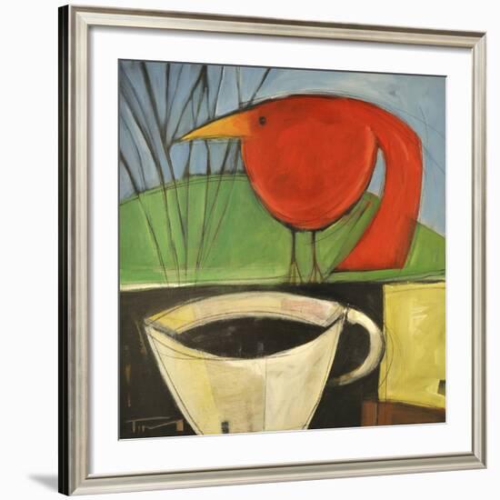 Coffee and Red Bird-Tim Nyberg-Framed Giclee Print