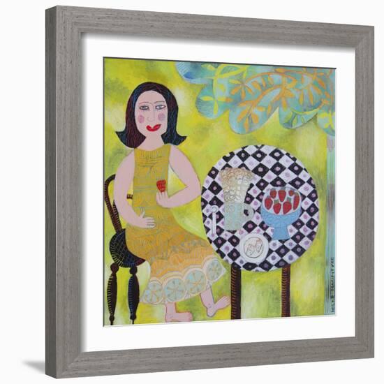 Coffee and Strawberries-Hilke Macintyre-Framed Giclee Print