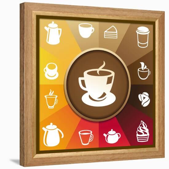 Coffee And Tea Icons-venimo-Framed Stretched Canvas