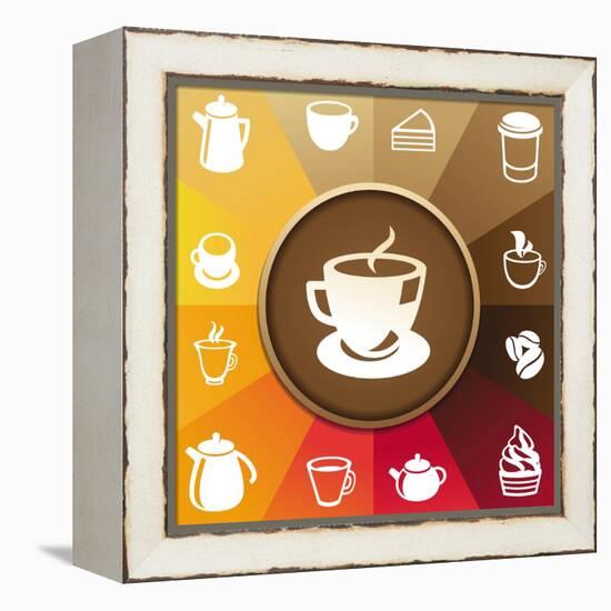 Coffee And Tea Icons-venimo-Framed Stretched Canvas