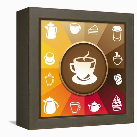 Coffee And Tea Icons-venimo-Framed Stretched Canvas