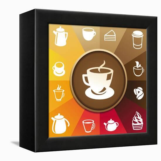 Coffee And Tea Icons-venimo-Framed Stretched Canvas