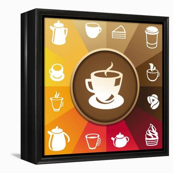 Coffee And Tea Icons-venimo-Framed Stretched Canvas