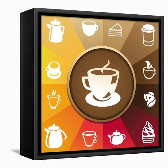 Coffee And Tea Icons-venimo-Framed Stretched Canvas