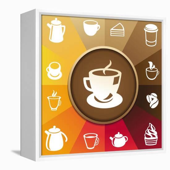 Coffee And Tea Icons-venimo-Framed Stretched Canvas