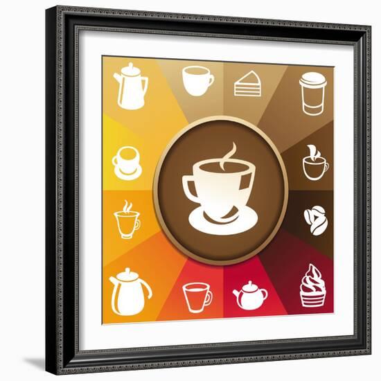 Coffee And Tea Icons-venimo-Framed Premium Giclee Print