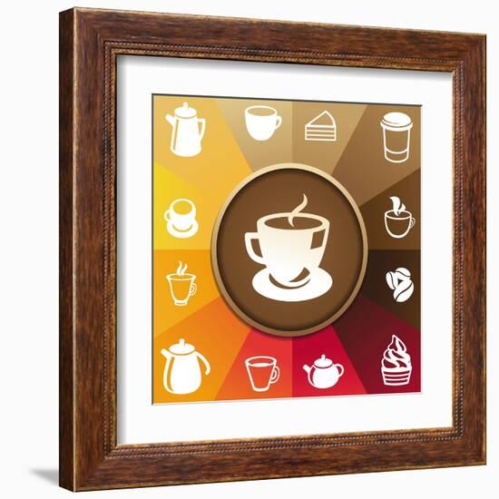 Coffee And Tea Icons-venimo-Framed Art Print