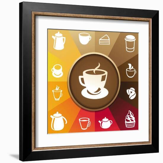 Coffee And Tea Icons-venimo-Framed Art Print