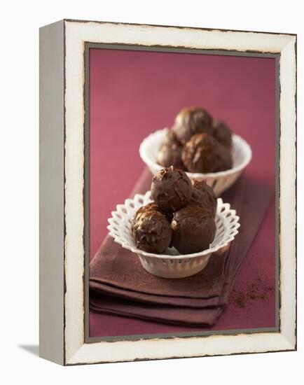 Coffee and Whisky Truffles in Two Small Dishes-Marc O^ Finley-Framed Premier Image Canvas