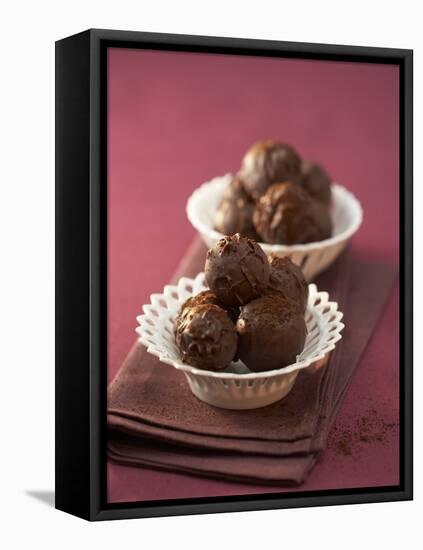 Coffee and Whisky Truffles in Two Small Dishes-Marc O^ Finley-Framed Premier Image Canvas