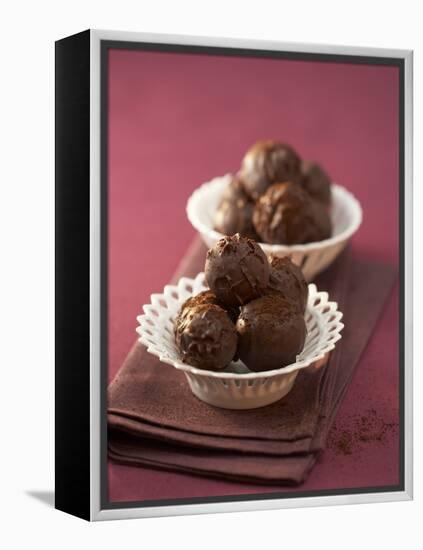 Coffee and Whisky Truffles in Two Small Dishes-Marc O^ Finley-Framed Premier Image Canvas