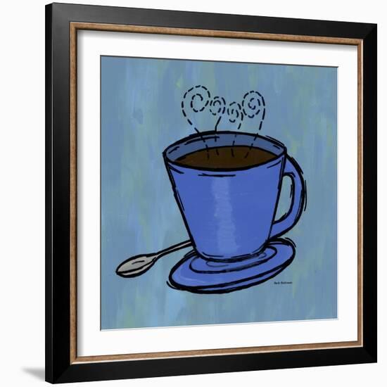 Coffee Art Blue-Herb Dickinson-Framed Photographic Print