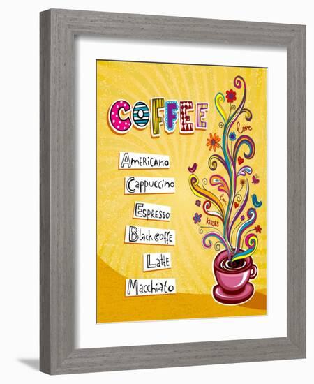 Coffee Background. Illustration Which May Be Used As Menu Cover Or Card-Anastasiya Zalevska-Framed Art Print