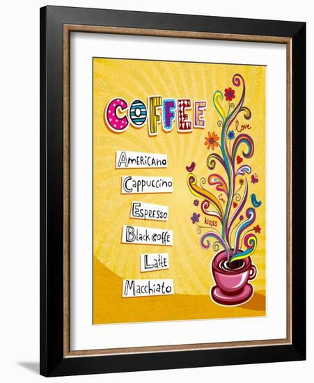 Coffee Background. Illustration Which May Be Used As Menu Cover Or Card-Anastasiya Zalevska-Framed Art Print