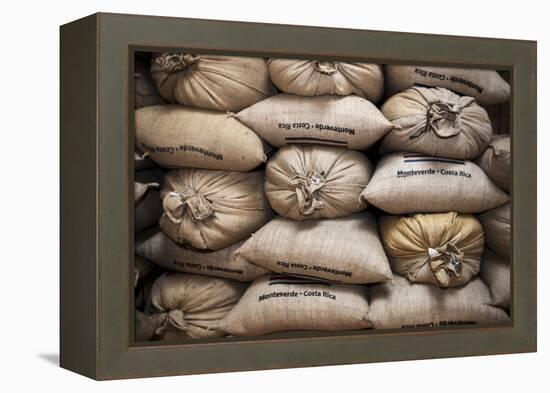 Coffee Bags. Monteverde. Costa Rica. Central America-Tom Norring-Framed Premier Image Canvas