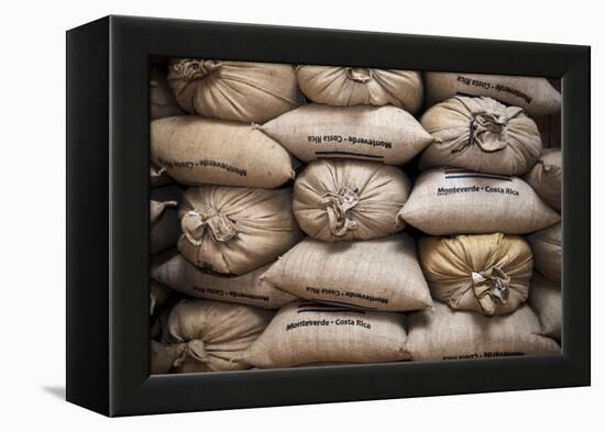 Coffee Bags. Monteverde. Costa Rica. Central America-Tom Norring-Framed Premier Image Canvas