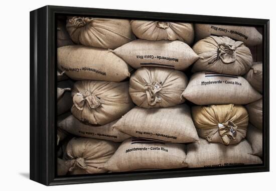 Coffee Bags. Monteverde. Costa Rica. Central America-Tom Norring-Framed Premier Image Canvas