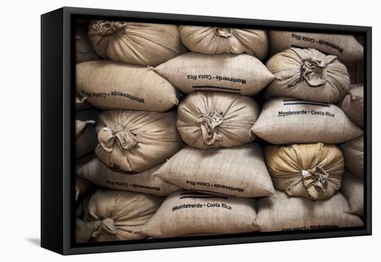 Coffee Bags. Monteverde. Costa Rica. Central America-Tom Norring-Framed Premier Image Canvas