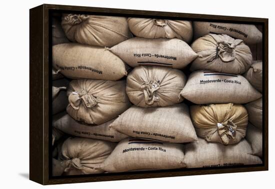 Coffee Bags. Monteverde. Costa Rica. Central America-Tom Norring-Framed Premier Image Canvas