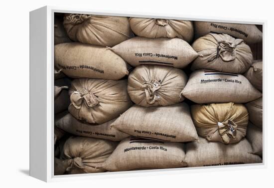 Coffee Bags. Monteverde. Costa Rica. Central America-Tom Norring-Framed Premier Image Canvas