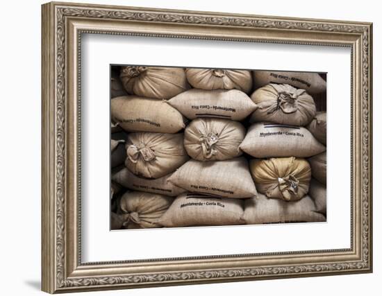 Coffee Bags. Monteverde. Costa Rica. Central America-Tom Norring-Framed Photographic Print