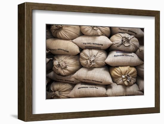 Coffee Bags. Monteverde. Costa Rica. Central America-Tom Norring-Framed Photographic Print