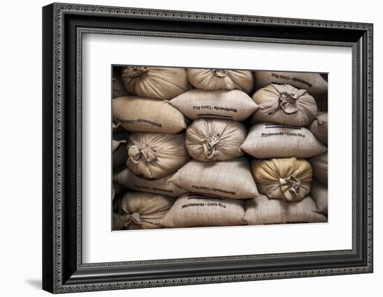 Coffee Bags. Monteverde. Costa Rica. Central America-Tom Norring-Framed Photographic Print