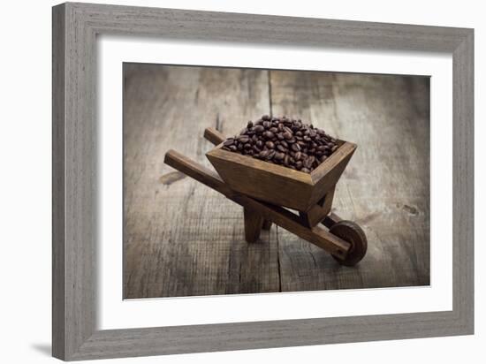 Coffee Beans In A Wheelbarrow-kbuntu-Framed Art Print