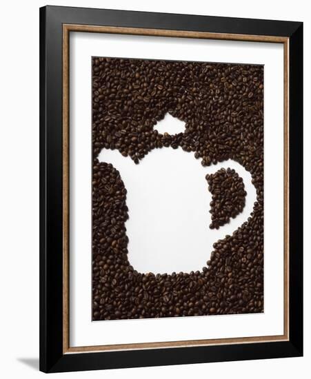 Coffee Beans in Shape of a Coffee Pot-null-Framed Photographic Print