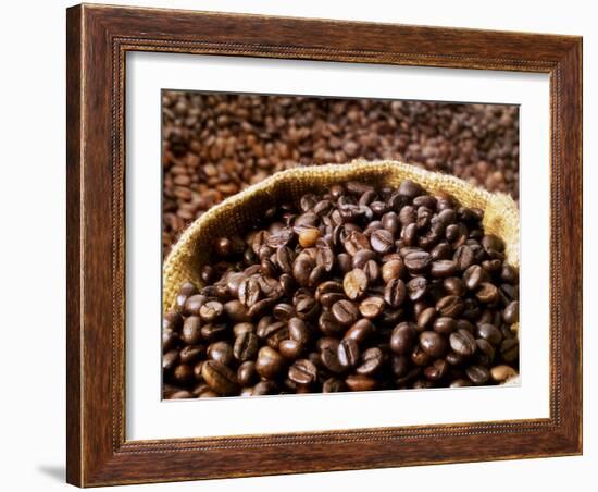 Coffee Beans, Some in a Sack-Dieter Heinemann-Framed Photographic Print