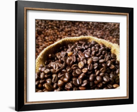 Coffee Beans, Some in a Sack-Dieter Heinemann-Framed Photographic Print