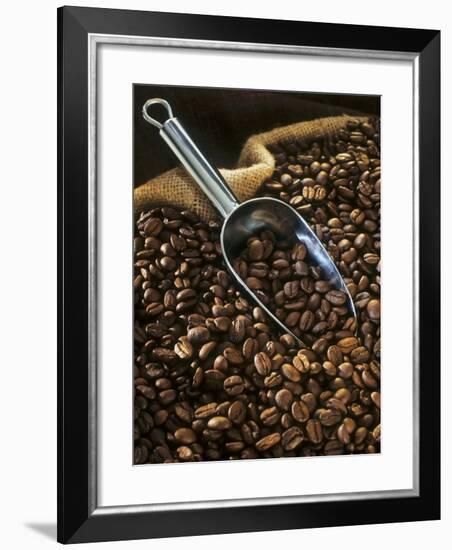 Coffee Beans with Metal Scoop in Sack-Vladimir Shulevsky-Framed Photographic Print