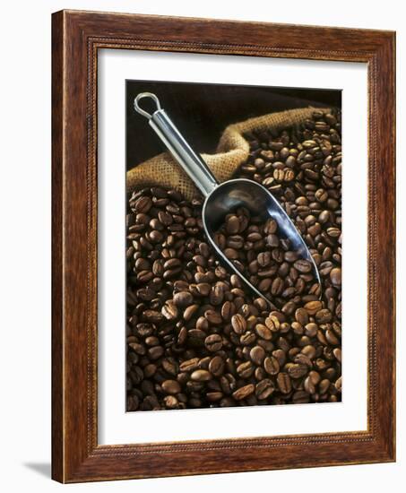 Coffee Beans with Metal Scoop in Sack-Vladimir Shulevsky-Framed Photographic Print