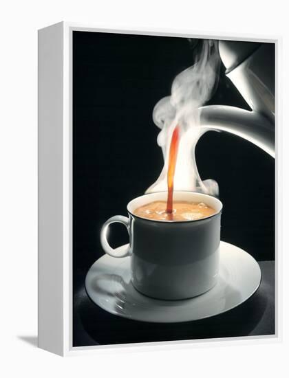 Coffee Being Poured into a Cup-J?rgen Klemme-Framed Premier Image Canvas
