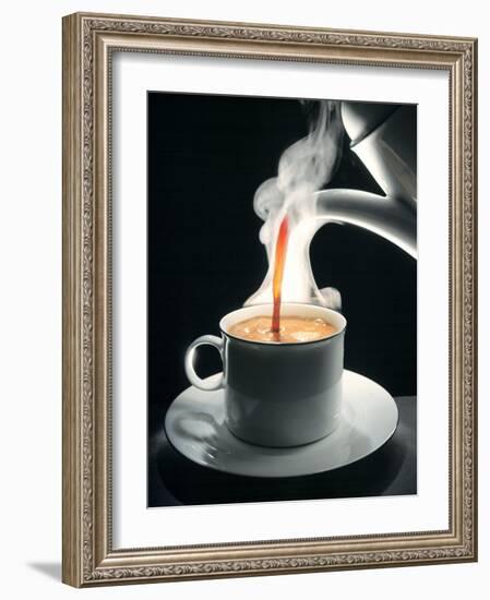 Coffee Being Poured into a Cup-J?rgen Klemme-Framed Photographic Print