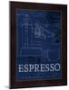 Coffee Blueprint IV Indigo-Marco Fabiano-Mounted Art Print