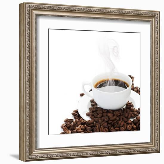 Coffee Border.Isolated On White-Subbotina Anna-Framed Art Print