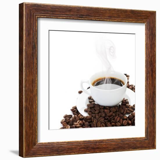 Coffee Border.Isolated On White-Subbotina Anna-Framed Art Print