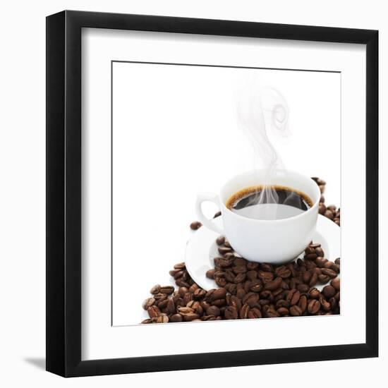 Coffee Border.Isolated On White-Subbotina Anna-Framed Art Print