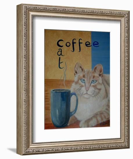 Coffee Cat-Ruth Palmer-Framed Art Print