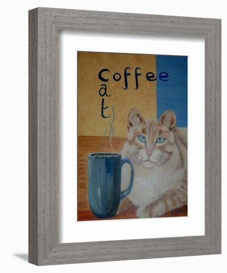 Coffee Cat-Ruth Palmer-Framed Art Print